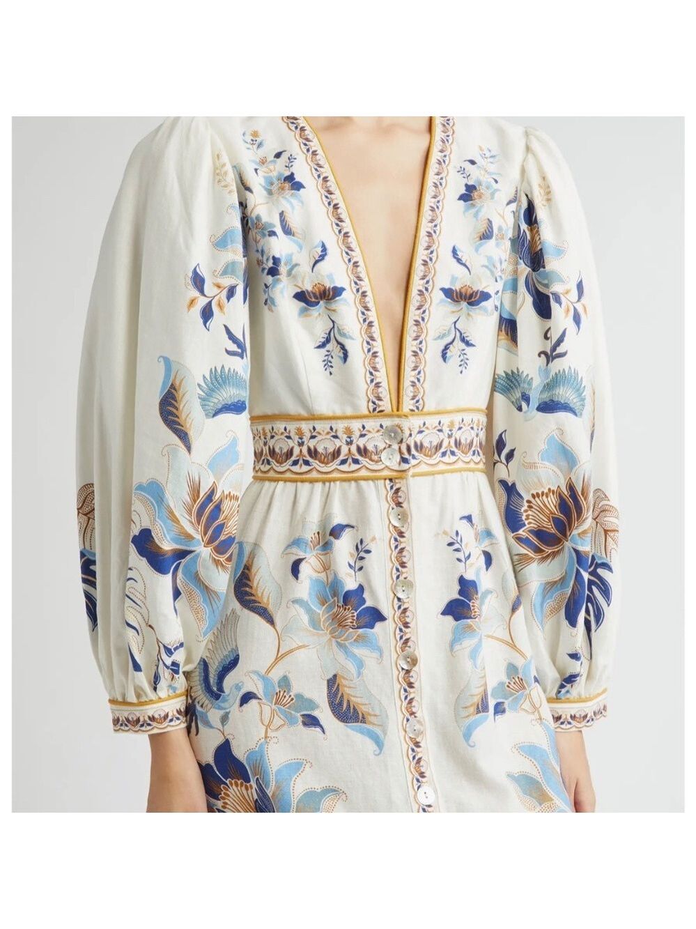 Farm Rio Mystic Blue Lotus Placed Maxi Dress - Picture 3 of 10